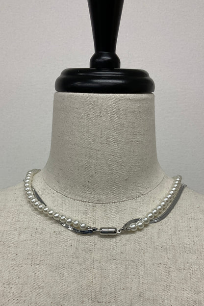 ［ＮＥＷ］パール＊スネークチェーンネックレス