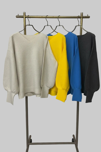 ヤワモチポワンソデVネックプルオーバー