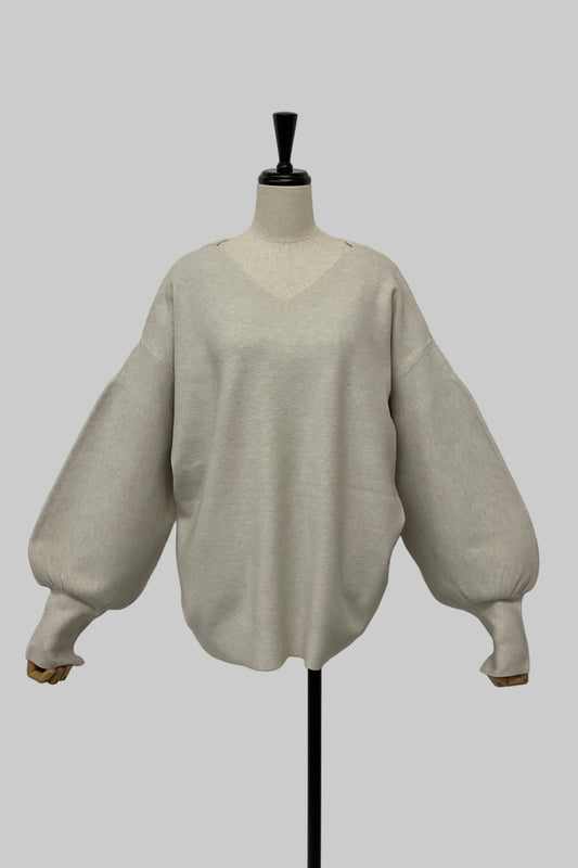 ヤワモチポワンソデVネックプルオーバー