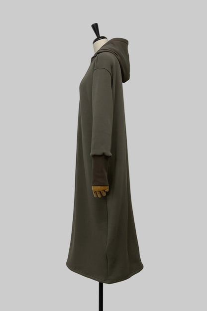 〈50%OFF〉ハーフZIPパーカーワンピース