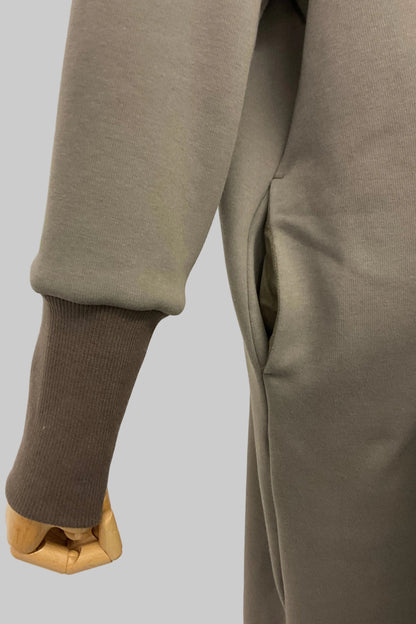 〈50%OFF〉ハーフZIPパーカーワンピース