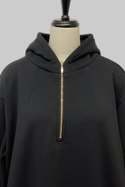 〈50%OFF〉ハーフZIPパーカーワンピース