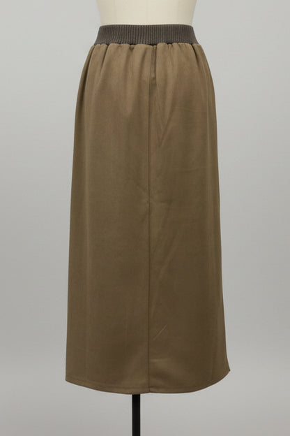 スエード×リブワークスカート(新色モカ)