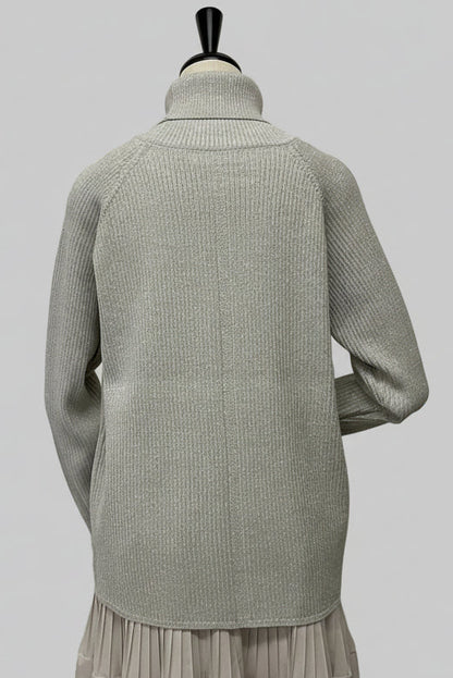 〈10%OFF〉ストレッチラメタートルニット