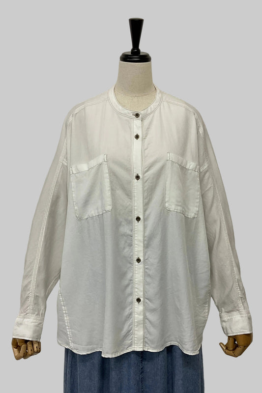 パウダーシルクデニムドルマンシャツ