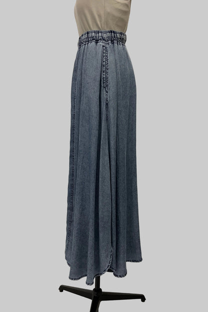 パウダーシルクデニムスカート