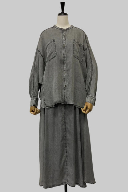 パウダーシルクデニムスカート