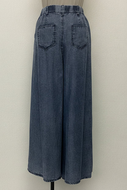 パウダーシルクデニムワイドパンツ