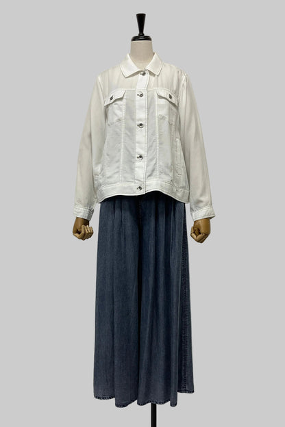 パウダーシルクデニムシャツジャケット