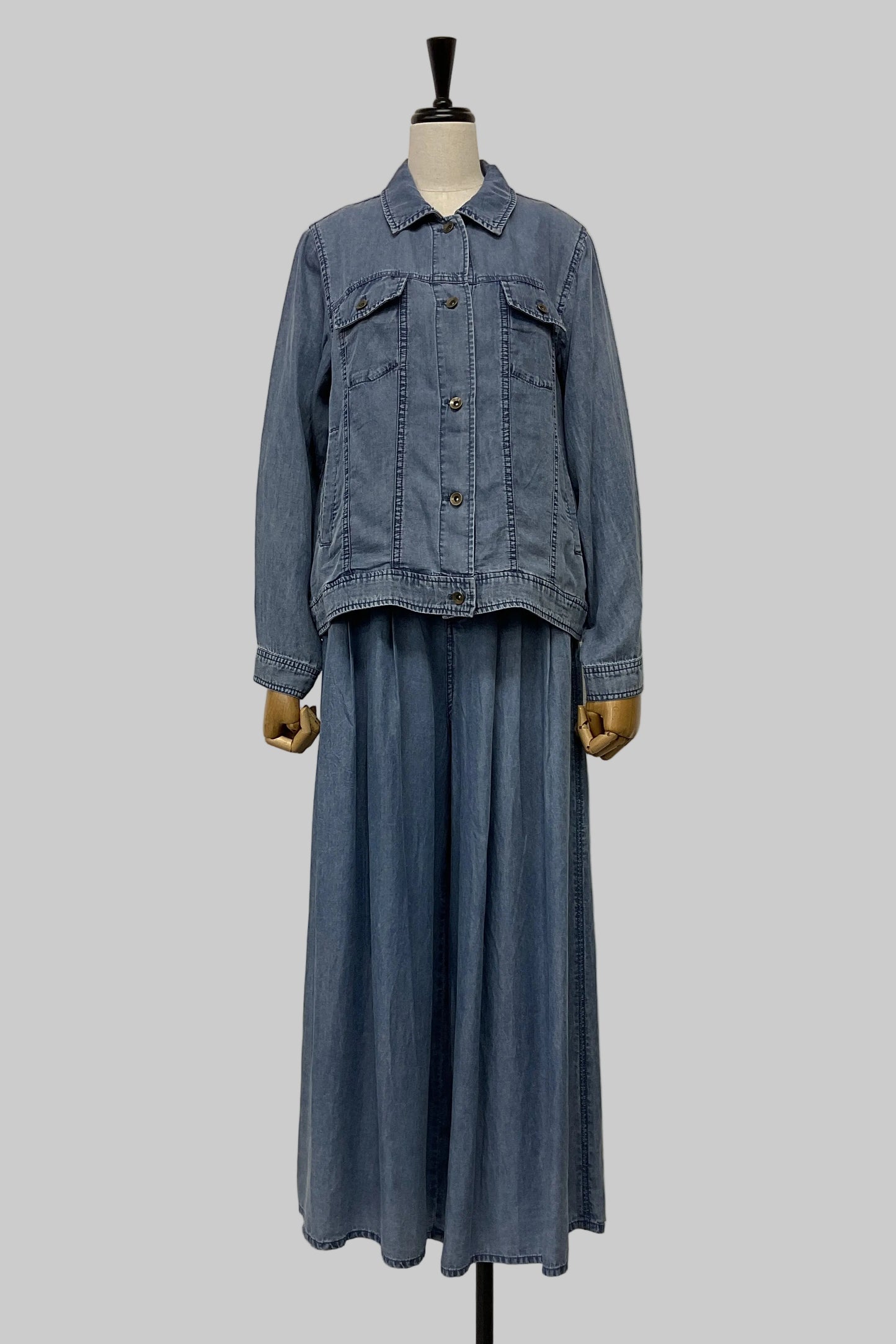パウダーシルクデニムシャツジャケット