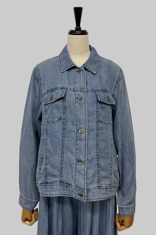 パウダーシルクデニムシャツジャケット