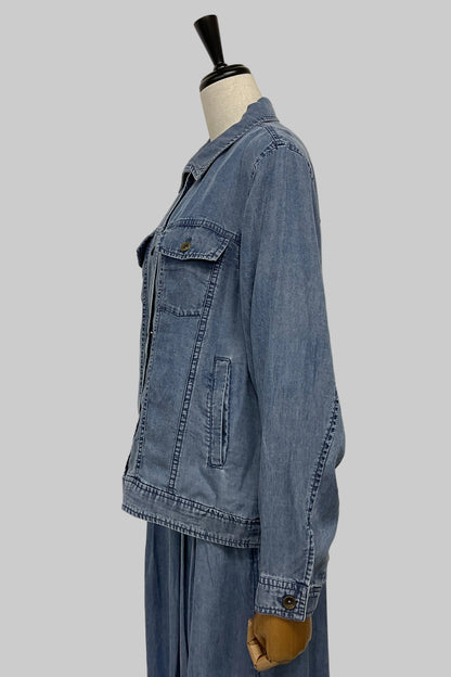 パウダーシルクデニムシャツジャケット
