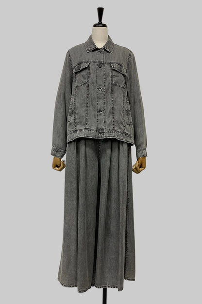 パウダーシルクデニムシャツジャケット