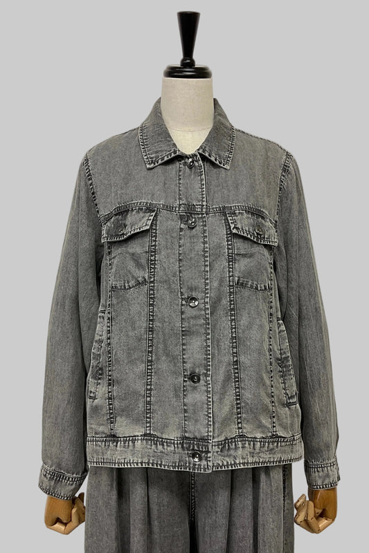 パウダーシルクデニムシャツジャケット