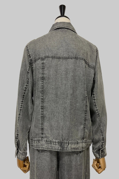 パウダーシルクデニムシャツジャケット