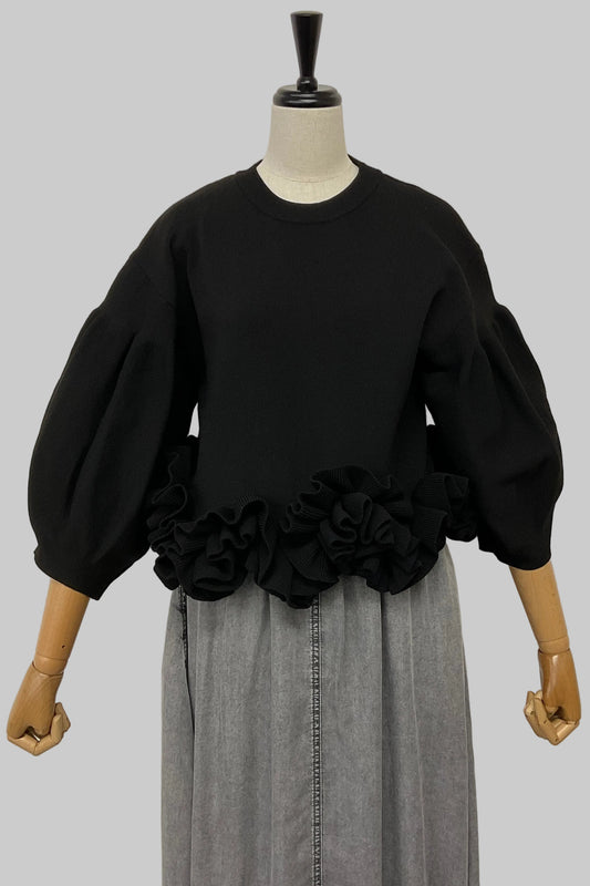 アコーディオンフリルニット