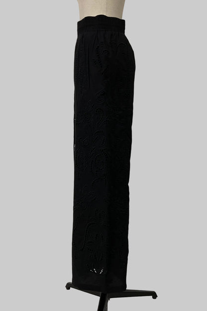 刺繍レースコットンパンツ