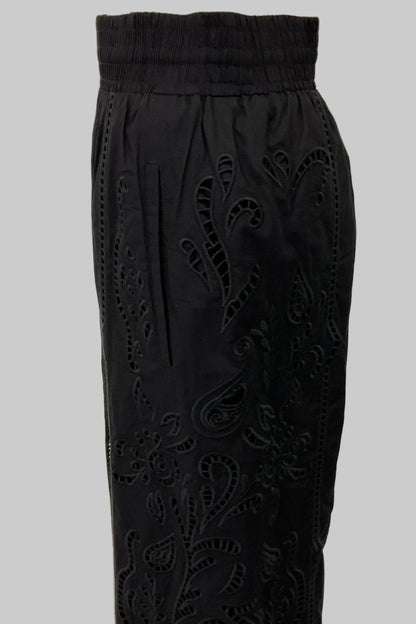 刺繍レースコットンパンツ