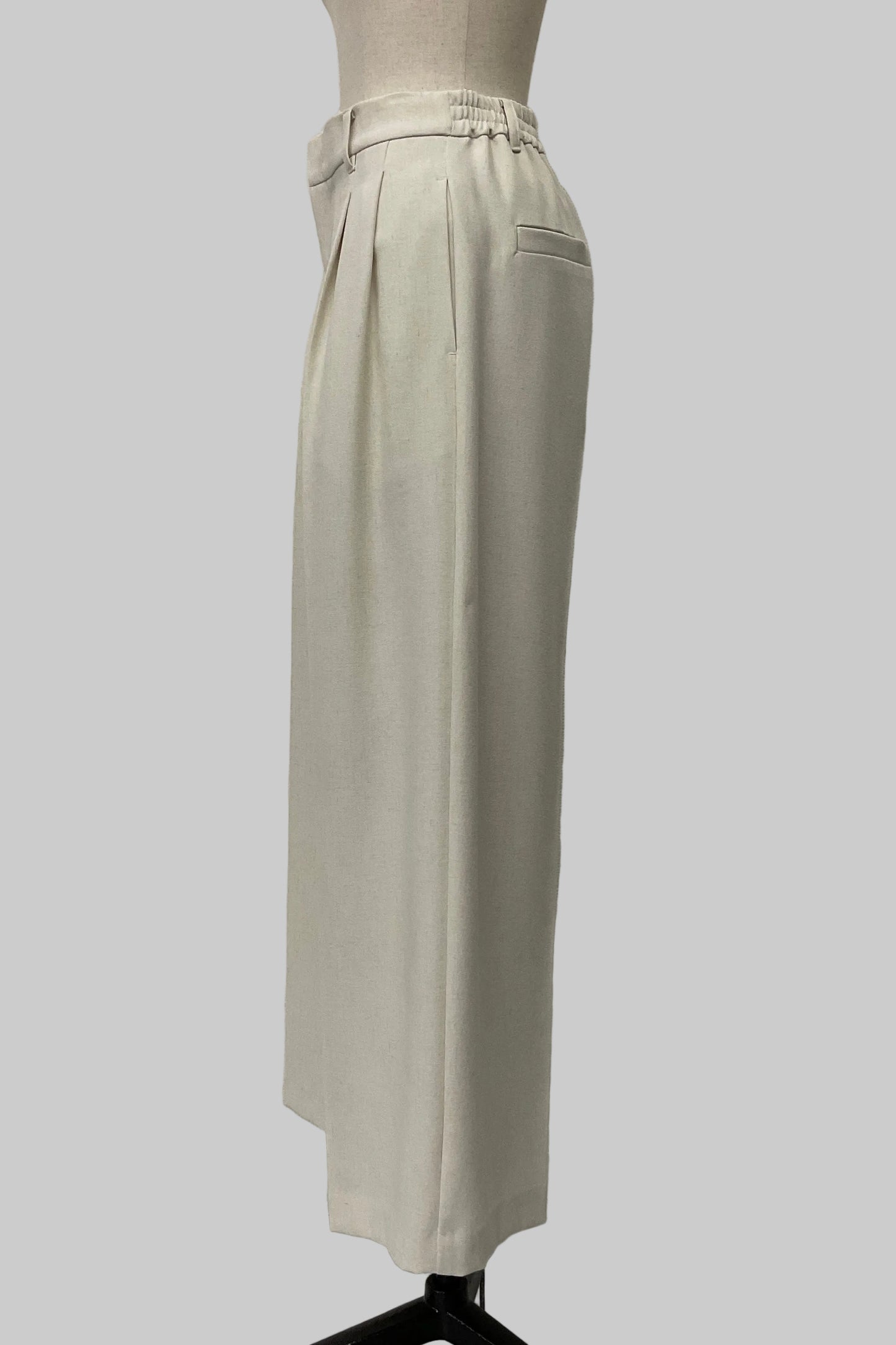 リネン混ワイドパンツ