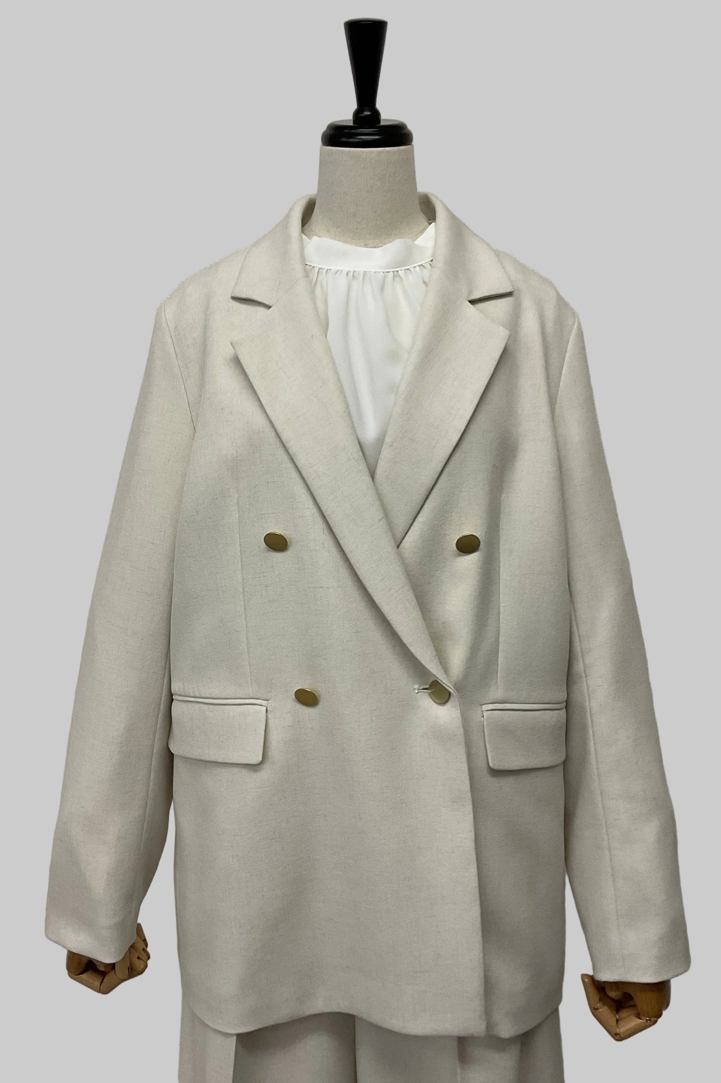 リネン混ダブルジャケット