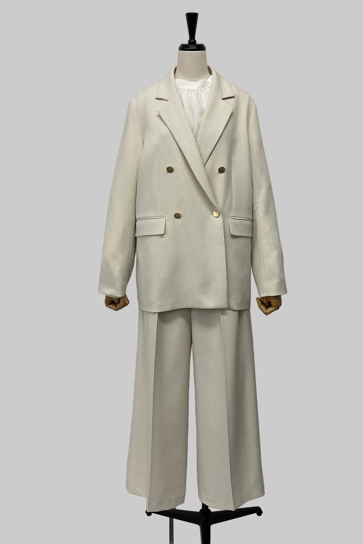 リネン混ダブルジャケット