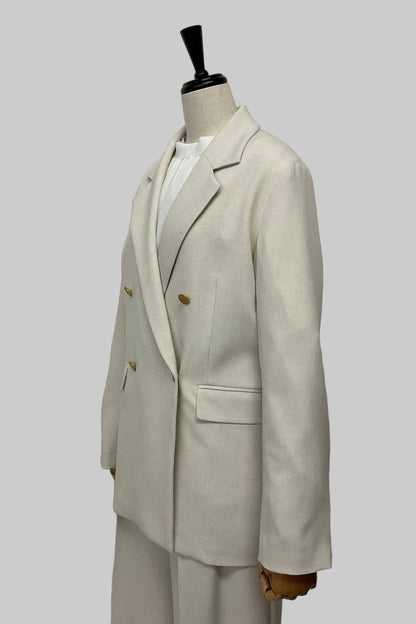 リネン混ダブルジャケット