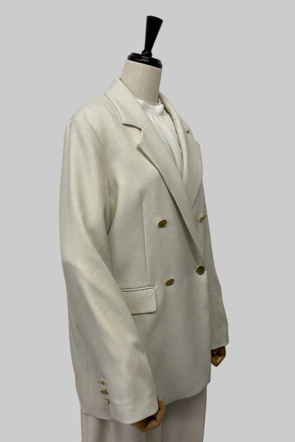 リネン混ダブルジャケット