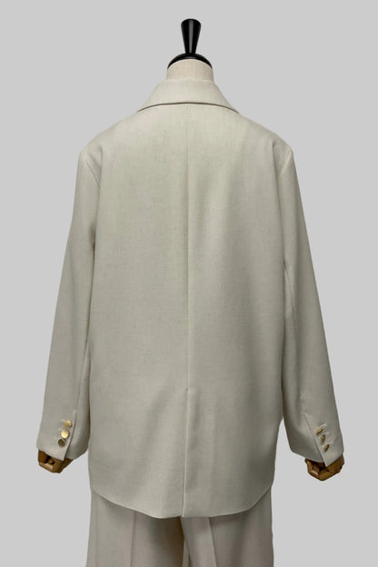 リネン混ダブルジャケット