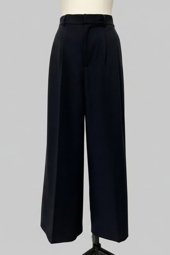 リネン混ワイドパンツ