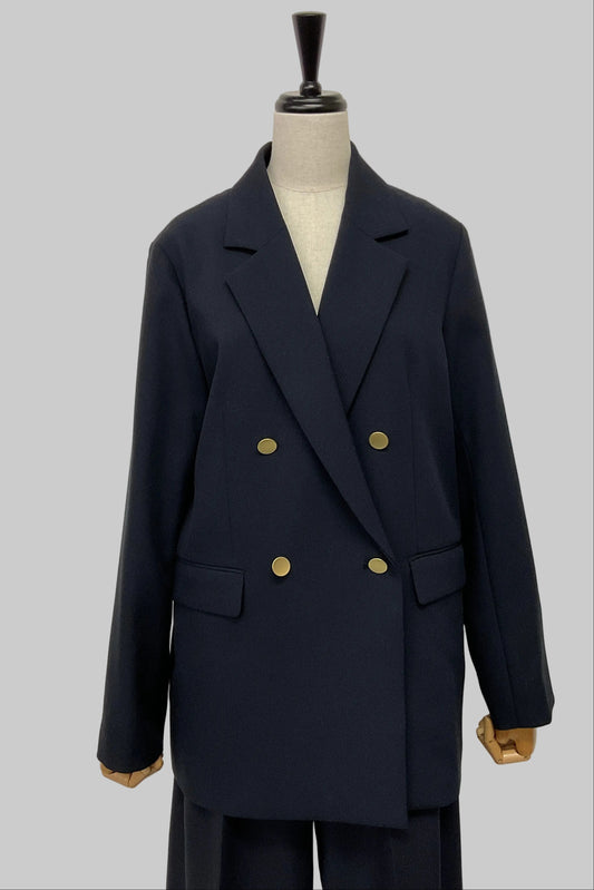 リネン混ダブルジャケット