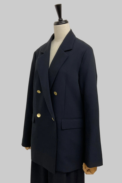 リネン混ダブルジャケット