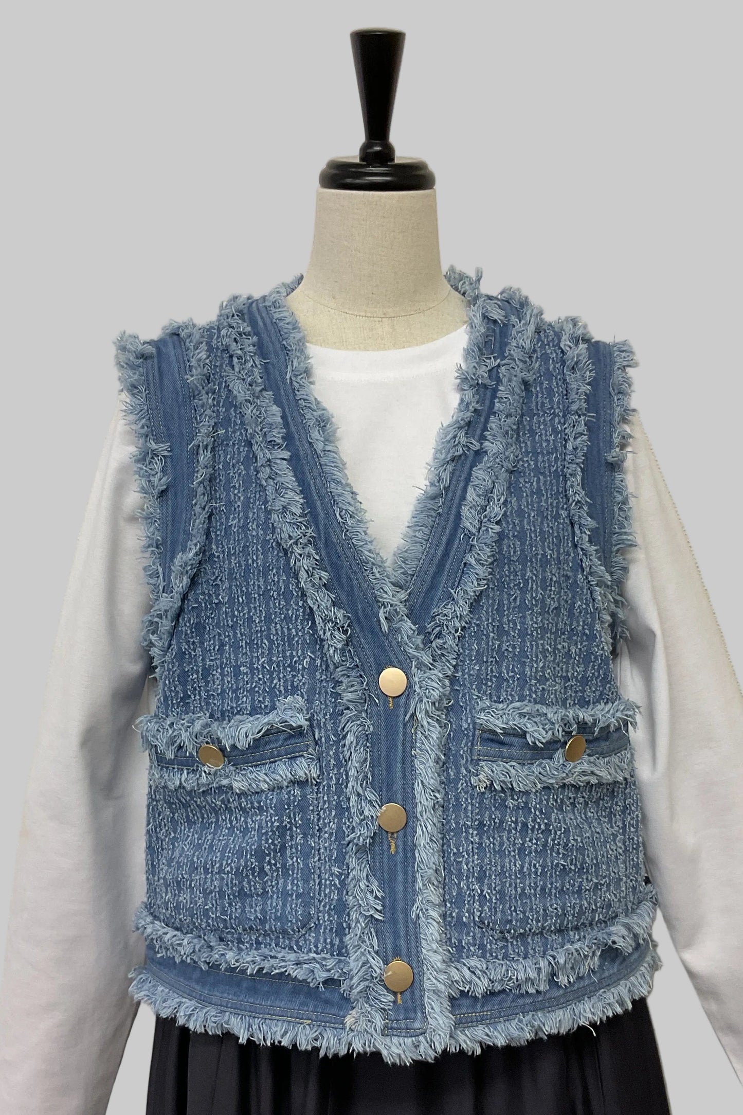 〈30%OFF〉ツイードライクデニムベスト