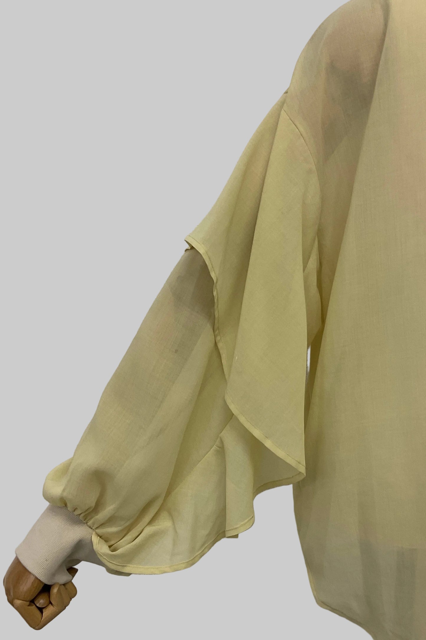 シアーフリル袖ブラウス