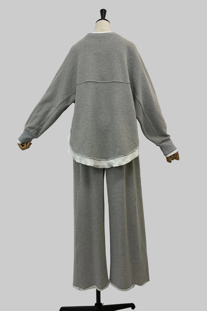 裏毛レイヤード風プルオーバー