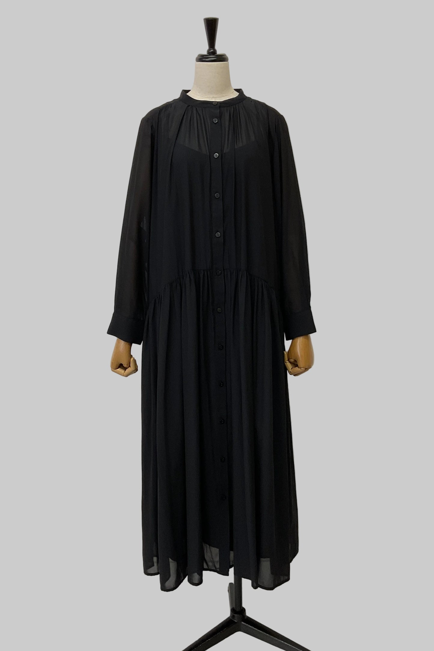 〈20%OFF〉ペチ付きシアーシャツワンピース