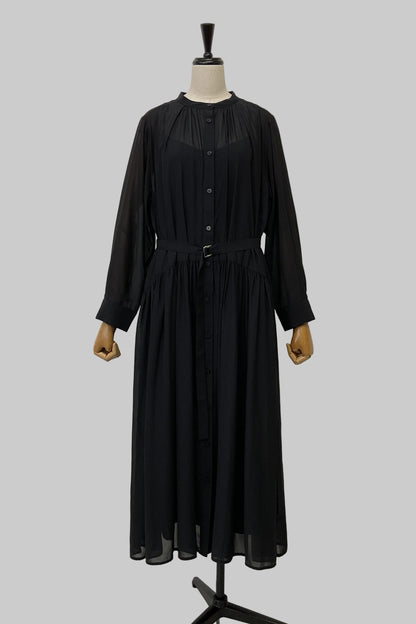 〈20%OFF〉ペチ付きシアーシャツワンピース
