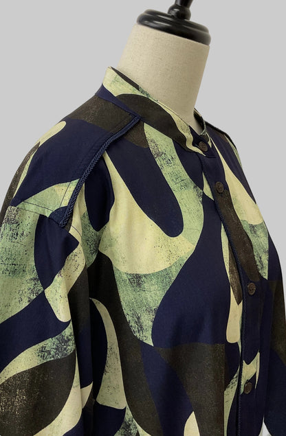 〈ご試着キャンペーン対象品〉アート柄シャツワンピース