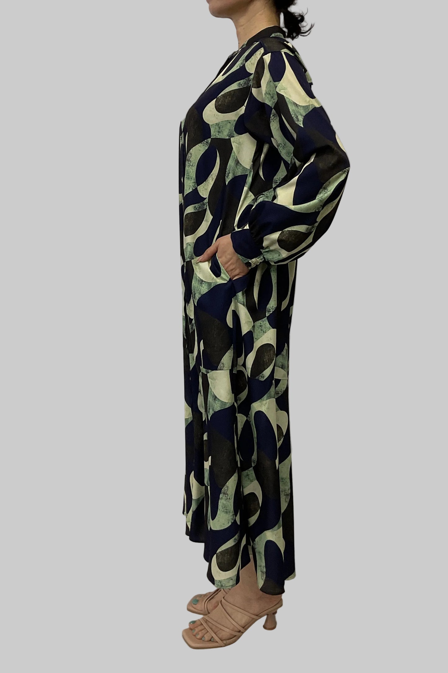 〈ご試着キャンペーン対象品〉アート柄シャツワンピース