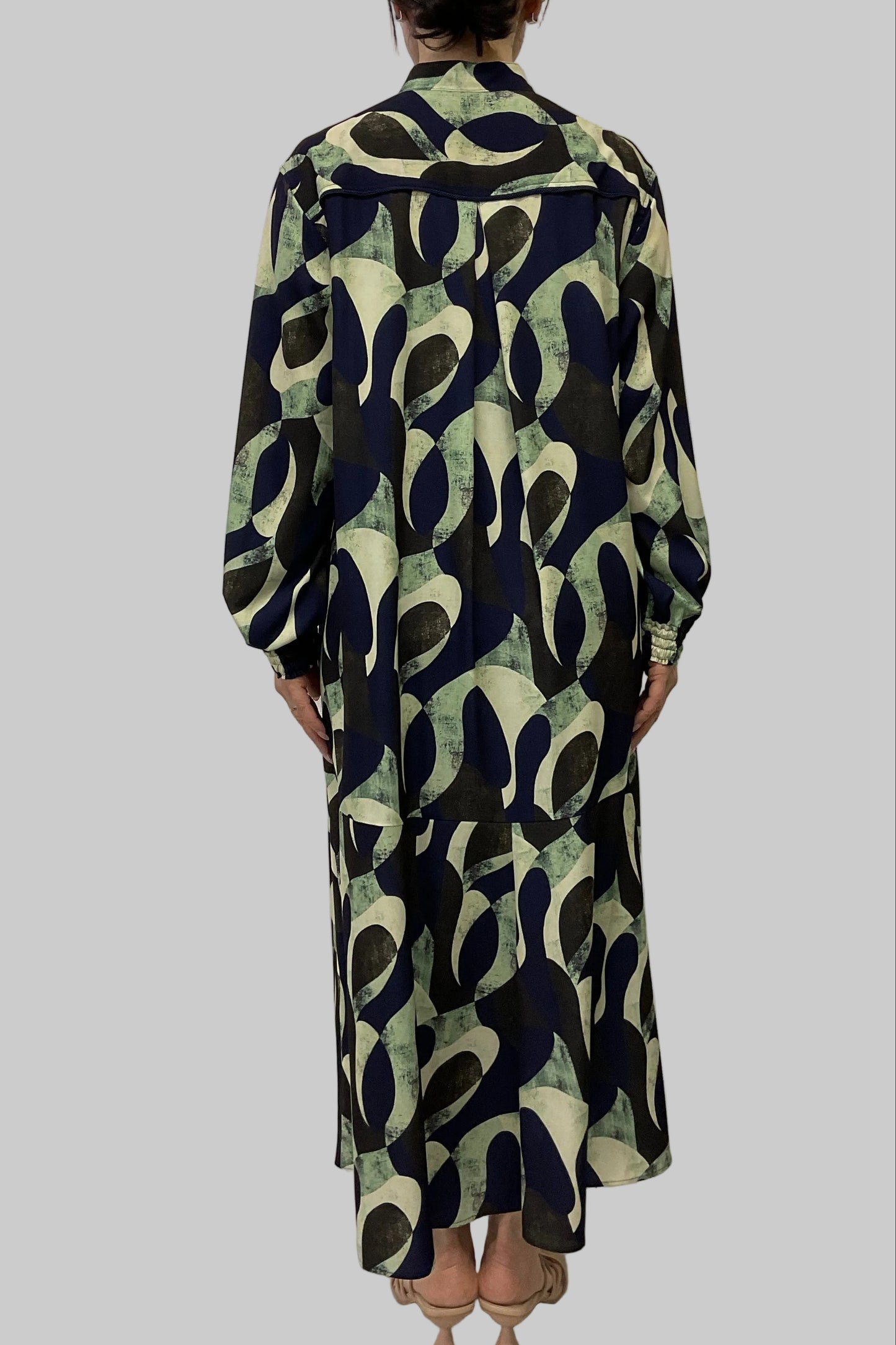 〈ご試着キャンペーン対象品〉アート柄シャツワンピース