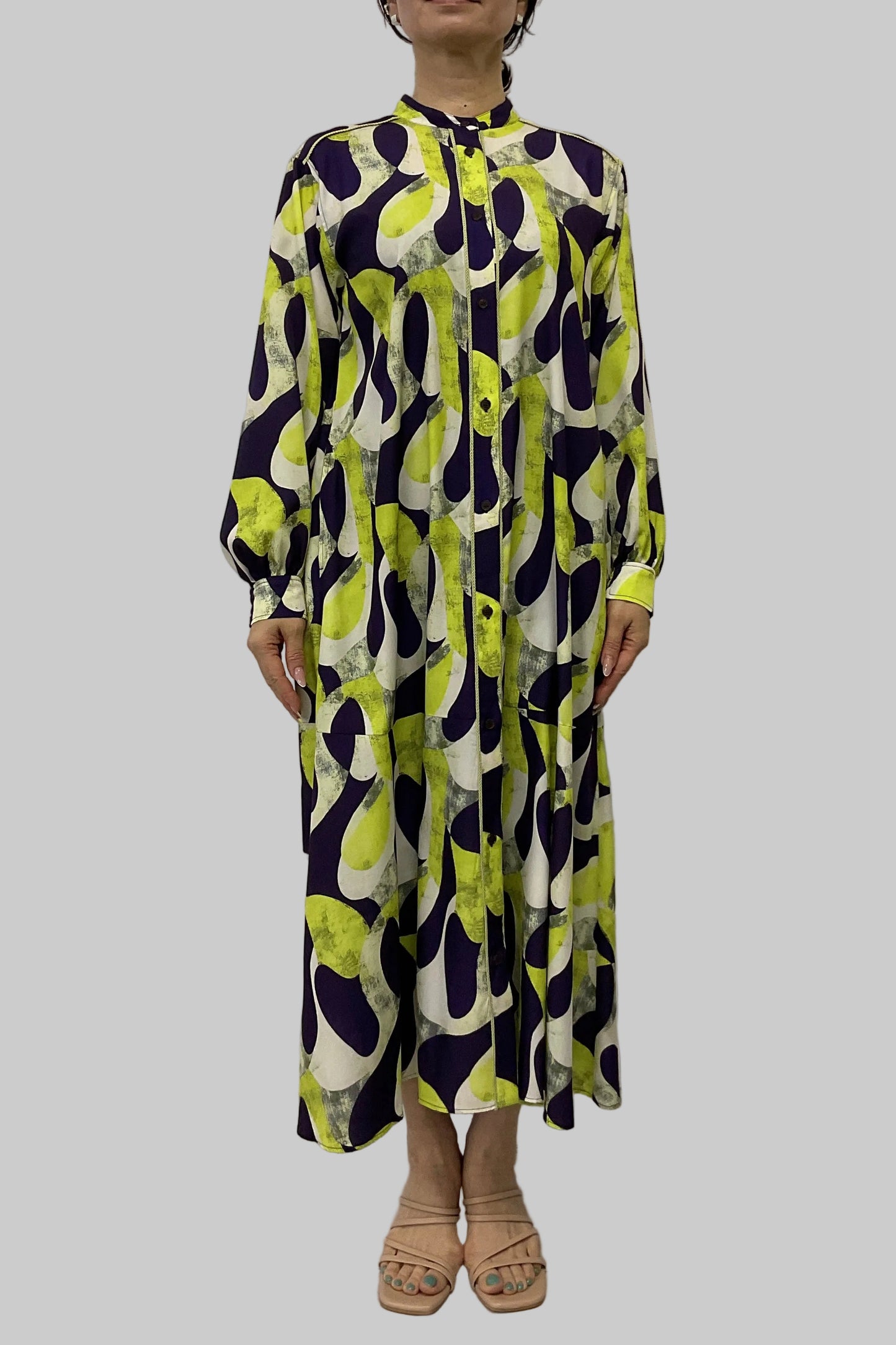 〈ご試着キャンペーン対象品〉アート柄シャツワンピース