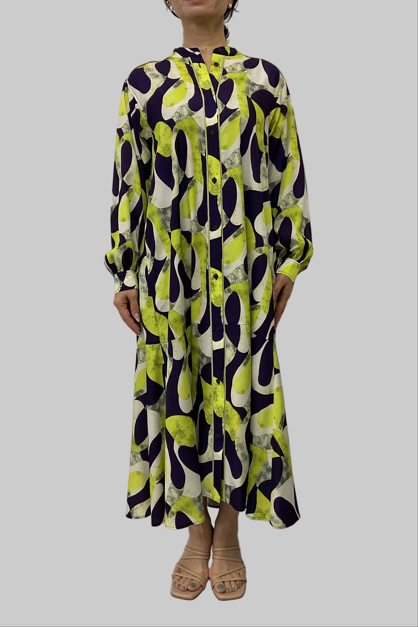 〈ご試着キャンペーン対象品〉アート柄シャツワンピース