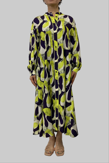 〈ご試着キャンペーン対象品〉アート柄シャツワンピース