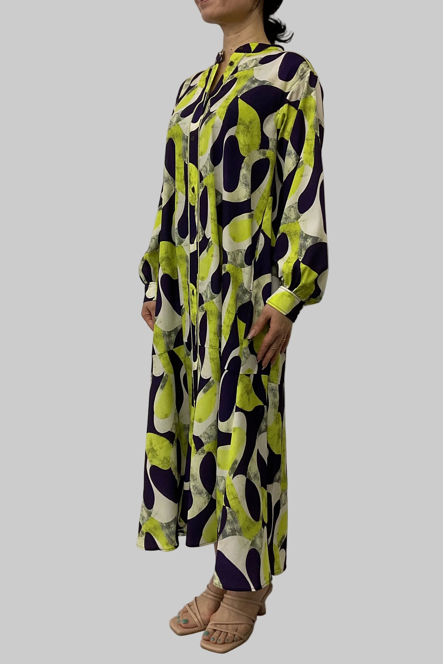 〈ご試着キャンペーン対象品〉アート柄シャツワンピース