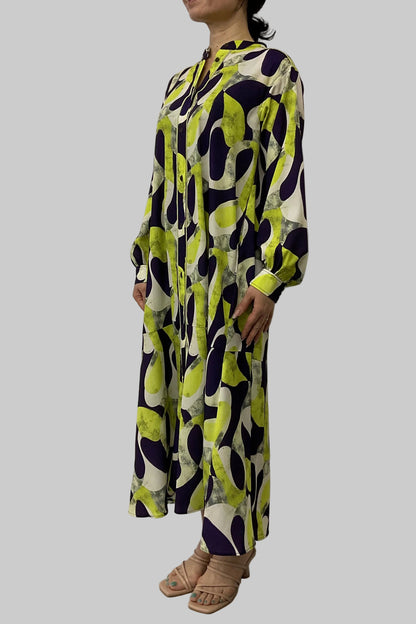 〈ご試着キャンペーン対象品〉アート柄シャツワンピース