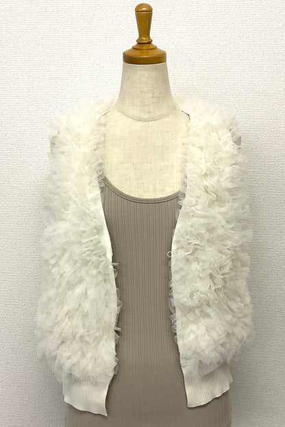 〈30%OFF〉チュールフリルニットベスト