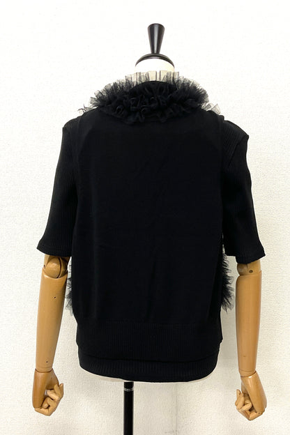 〈30%OFF〉チュールフリルニットベスト