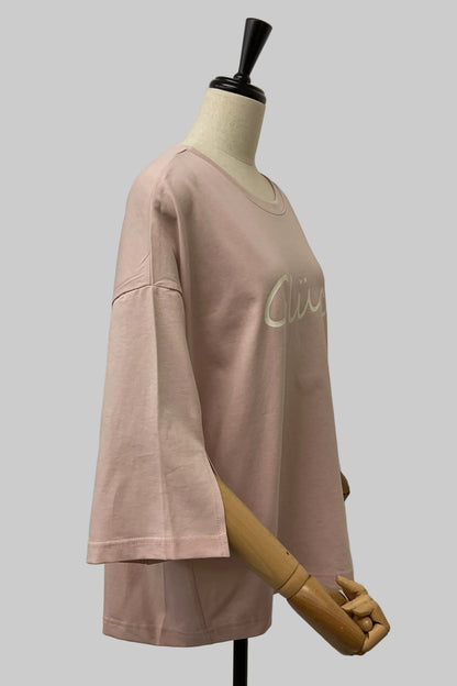 袖スリットロゴTシャツ（7分袖）