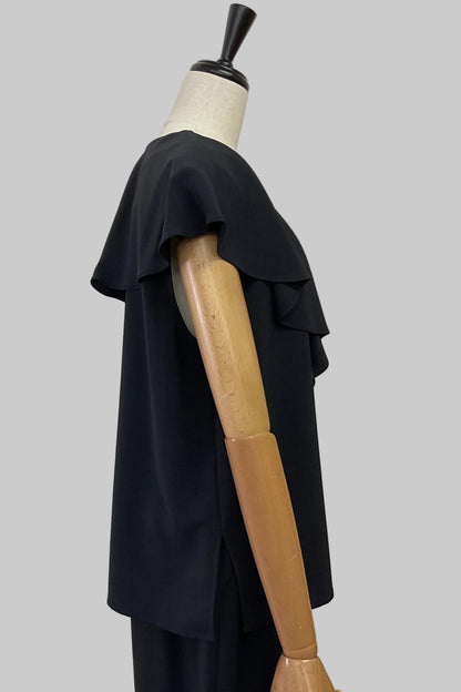 〈10%OFF〉クールグログランフリルブラウス