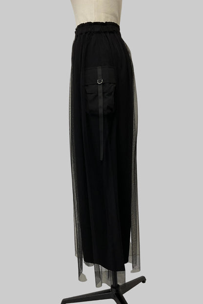 チュールレイヤードカーゴパンツ