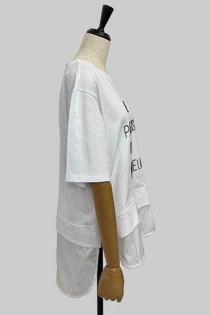 布帛切り替えロゴプルオーバー